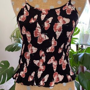 Butterfly Ruffled Crop Top